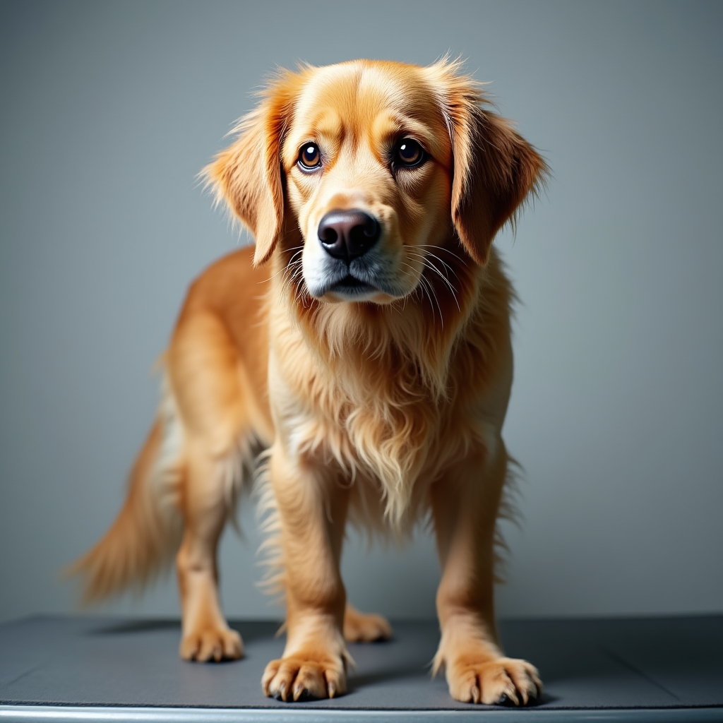 Cane prima della toelettatura, pelo arruffato e ansioso